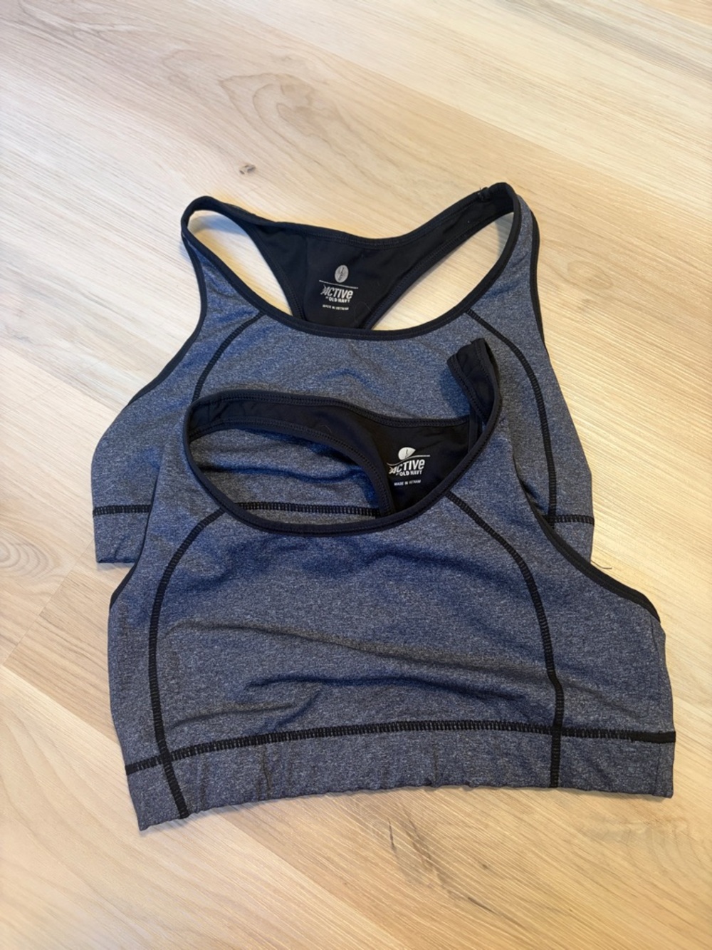 Active By Old Navy- Women’s Gray & Black Racerback Sports Bra 2 Pack - Size L